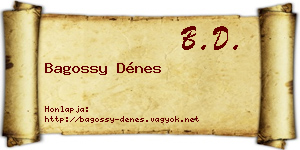 Bagossy Dénes névjegykártya