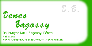 denes bagossy business card